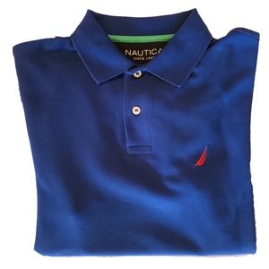 Nautica Performance Deck Golf Polo Shirt Blue
